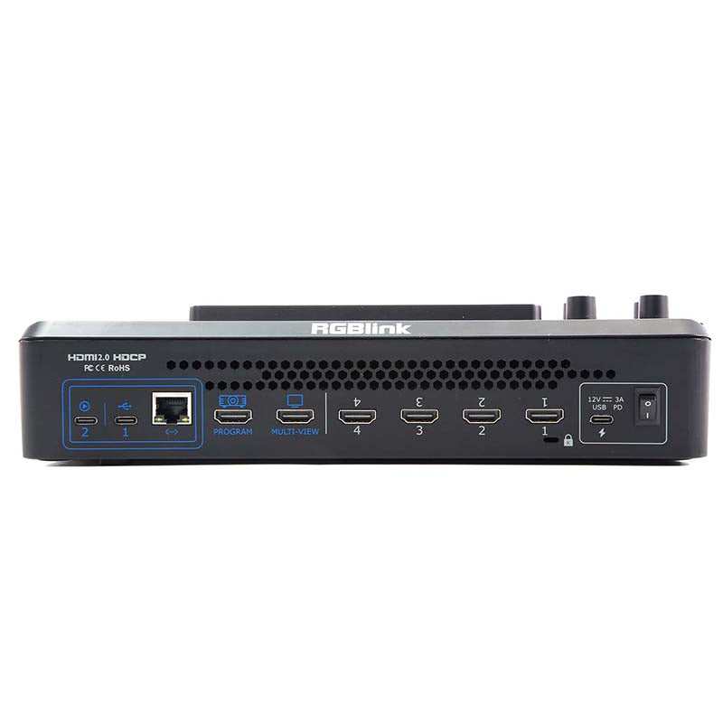 RGBlink Mini-mx, Professional Video Mixer Switcher 4K Multi-Cam Video Switcher with 5.5-inch Display Production Solution for Live Streaming and Gaming, Podcasting, Music Production, Content Creation